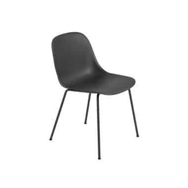 MUUTO - Fiber Spisebordsstol Tube Base, Black/Anthracite