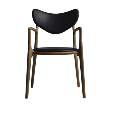 RO COLLECTION - Salon Spisebordsstol, Smoked Oak/Standard Leather Black