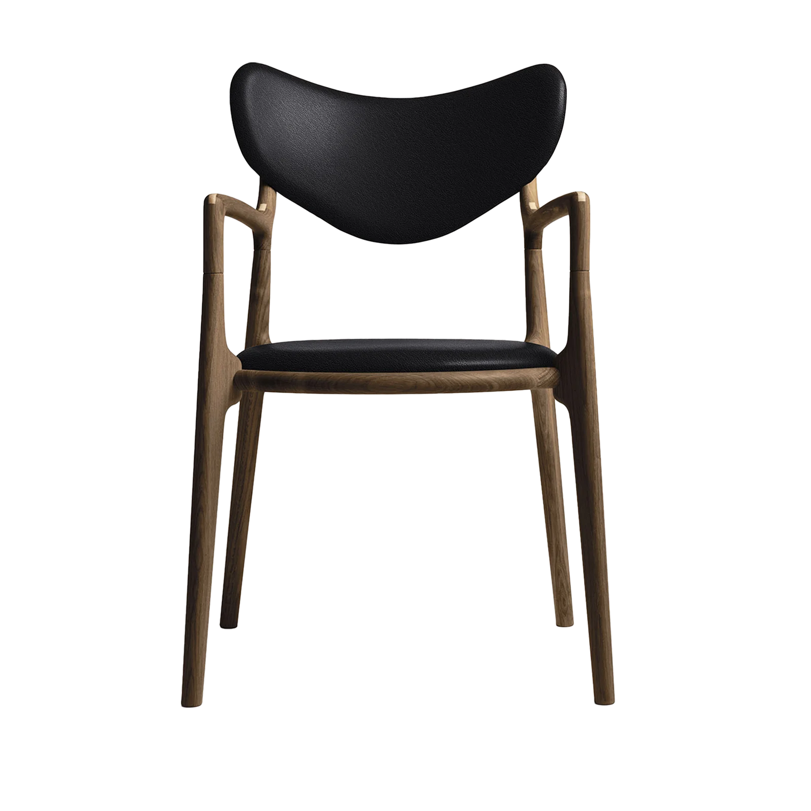 RO COLLECTION - Salon Spisebordsstol, Smoked Oak/Standard Leather Black