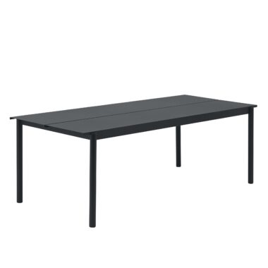 MUUTO - Linear Steel Havebord 220x90, Anthracite Black