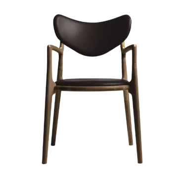 RO COLLECTION - Salon Spisebordsstol, Smoked Oak/Standard Leather Dark Brown