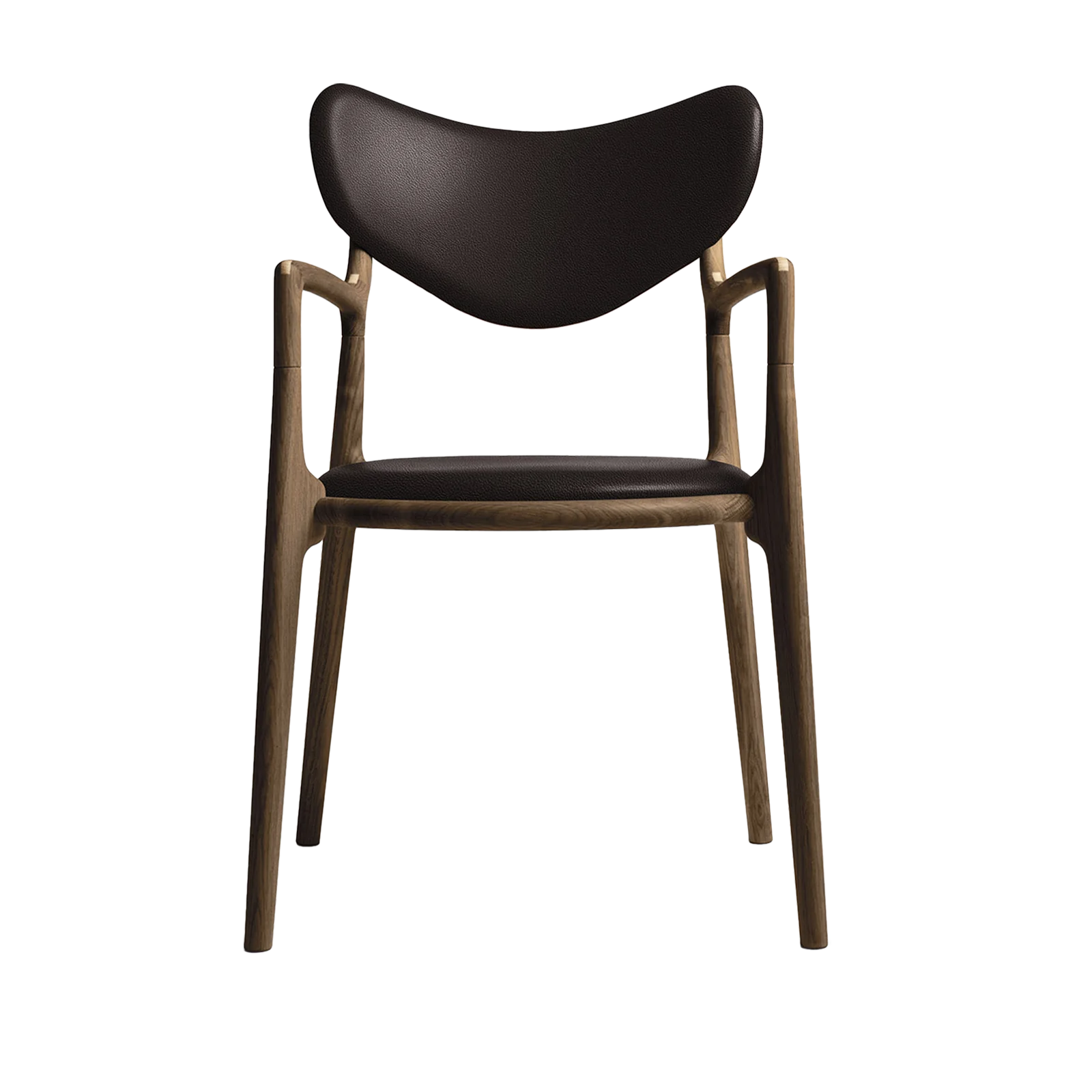 RO COLLECTION - Salon Spisebordsstol, Smoked Oak/Standard Leather Dark Brown