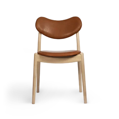 RO COLLECTION - Hybrid Spisebordsstol, Soaped Oak/Supreme Leather Cognac