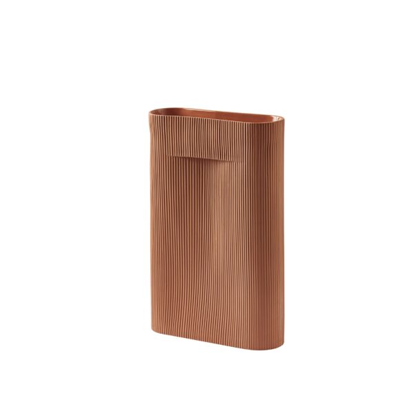 MUUTO - Ridge Vase H48, Terracotta