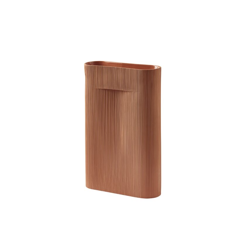 MUUTO - Ridge Vase H48, Terracotta