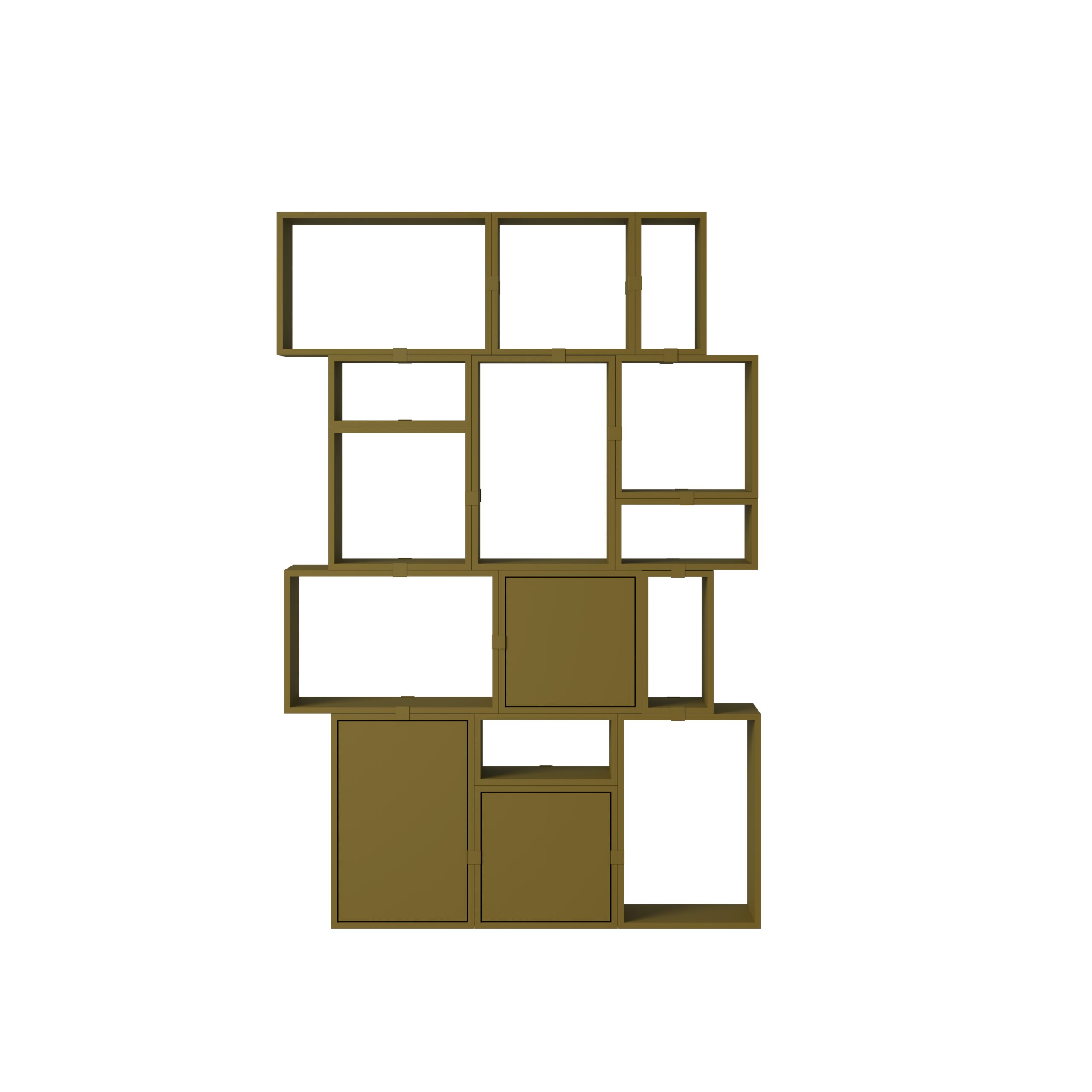 MUUTO - Stacked Opbevaringssystem Bookcase 2, Brown Green