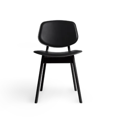 RO COLLECTION - Pandora Spisebordsstol, Black Oak/Exclusive Leather Black