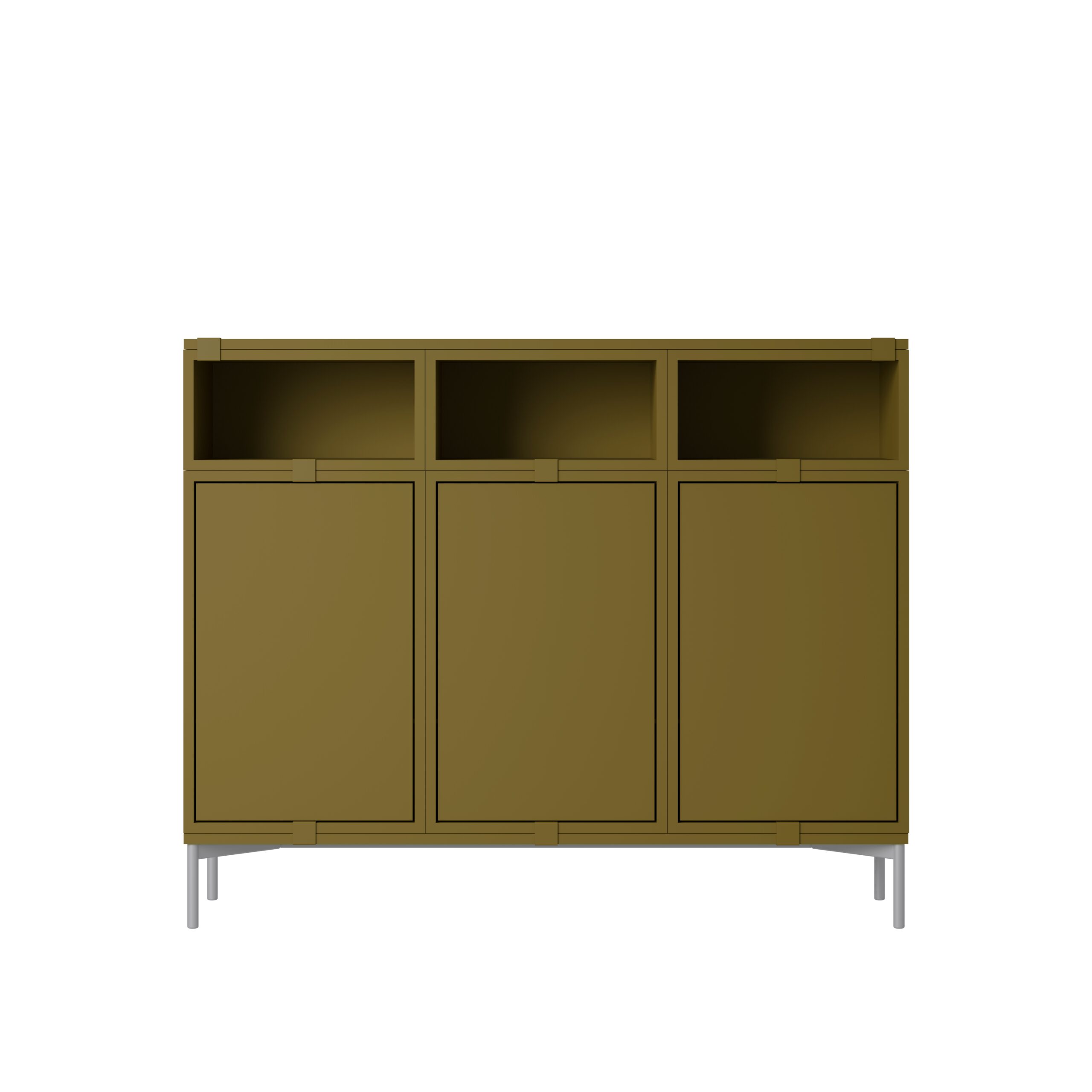 MUUTO - Stacked Opbevaringssystem Sideboard 3, Brown Green