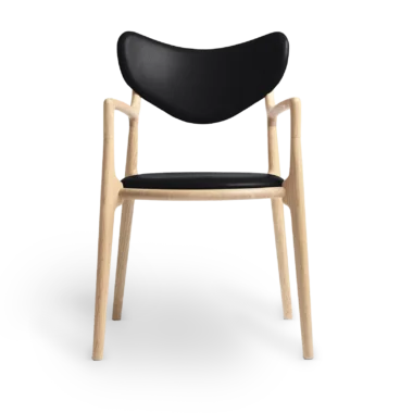 RO COLLECTION - Salon Spisebordsstol, Soaped Oak/Exclusive Leather Black