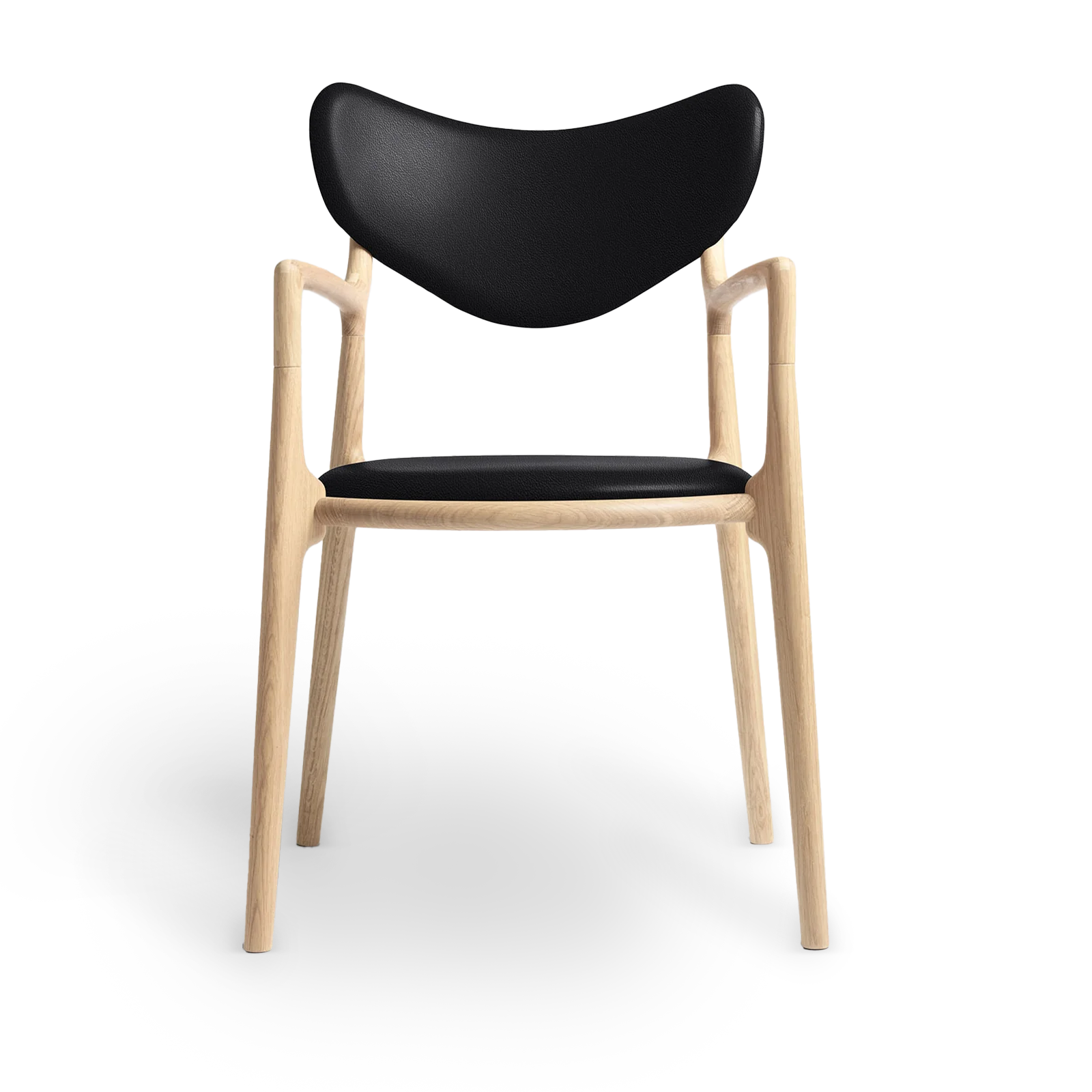 RO COLLECTION - Salon Spisebordsstol, Soaped Oak/Exclusive Leather Black