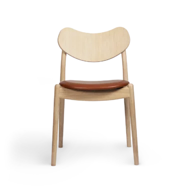 RO COLLECTION - Hybrid Spisebordsstol, Soaped Oak/Supreme Leather Cognac