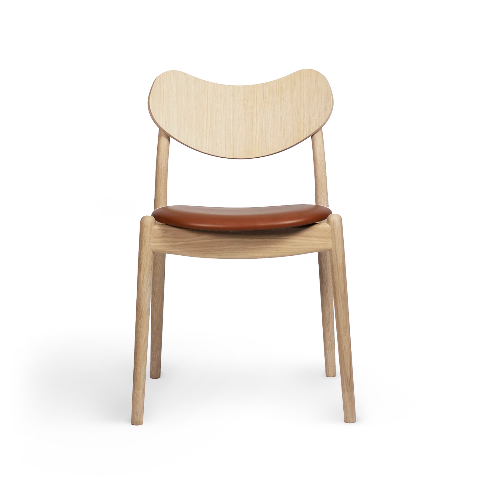 RO COLLECTION - Hybrid Spisebordsstol, Soaped Oak/Supreme Leather Cognac