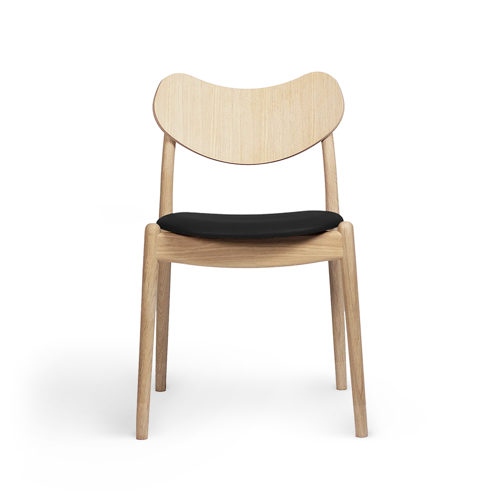 RO COLLECTION - Hybrid Spisebordsstol, Soaped Oak/Standard Leather Black