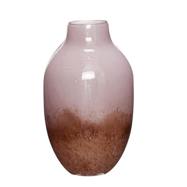 En HÜBSCH - Posy Vase med en frostet og plettet nederste halvdel, synlig mod en almindelig hvid baggrund.