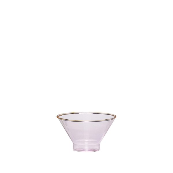 En HÜBSCH - Flora Skål med guldkant, placeret på hvid baggrund.