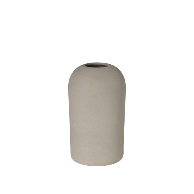 En enkel, cylindrisk KRISTINA DAM - Dome Vase Mellem med en glat finish, isoleret på en hvid baggrund.