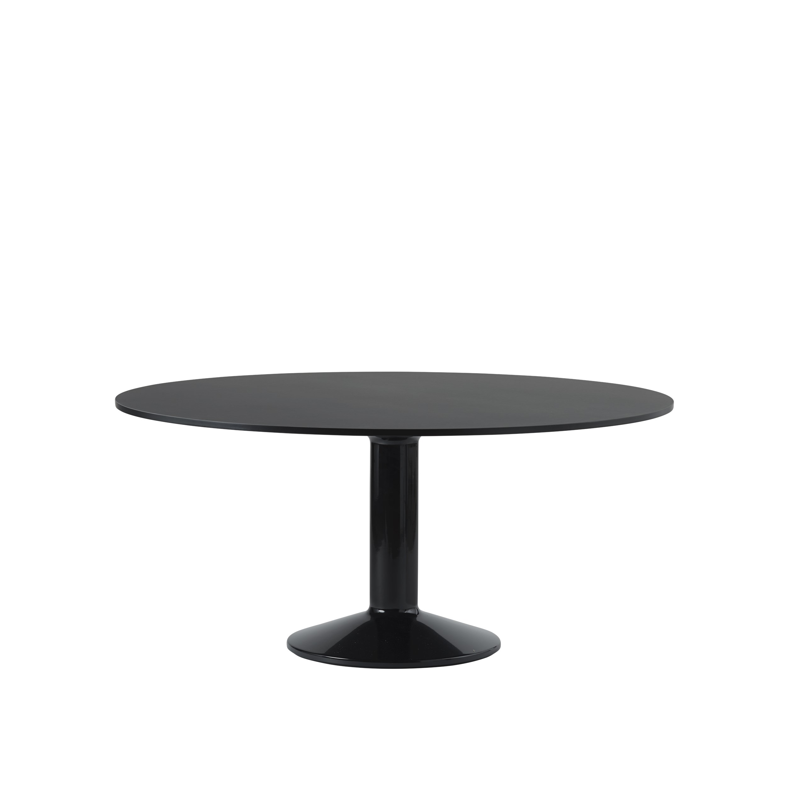 MUUTO - Midst Spisebord Ø160, Black Linoleum/Black