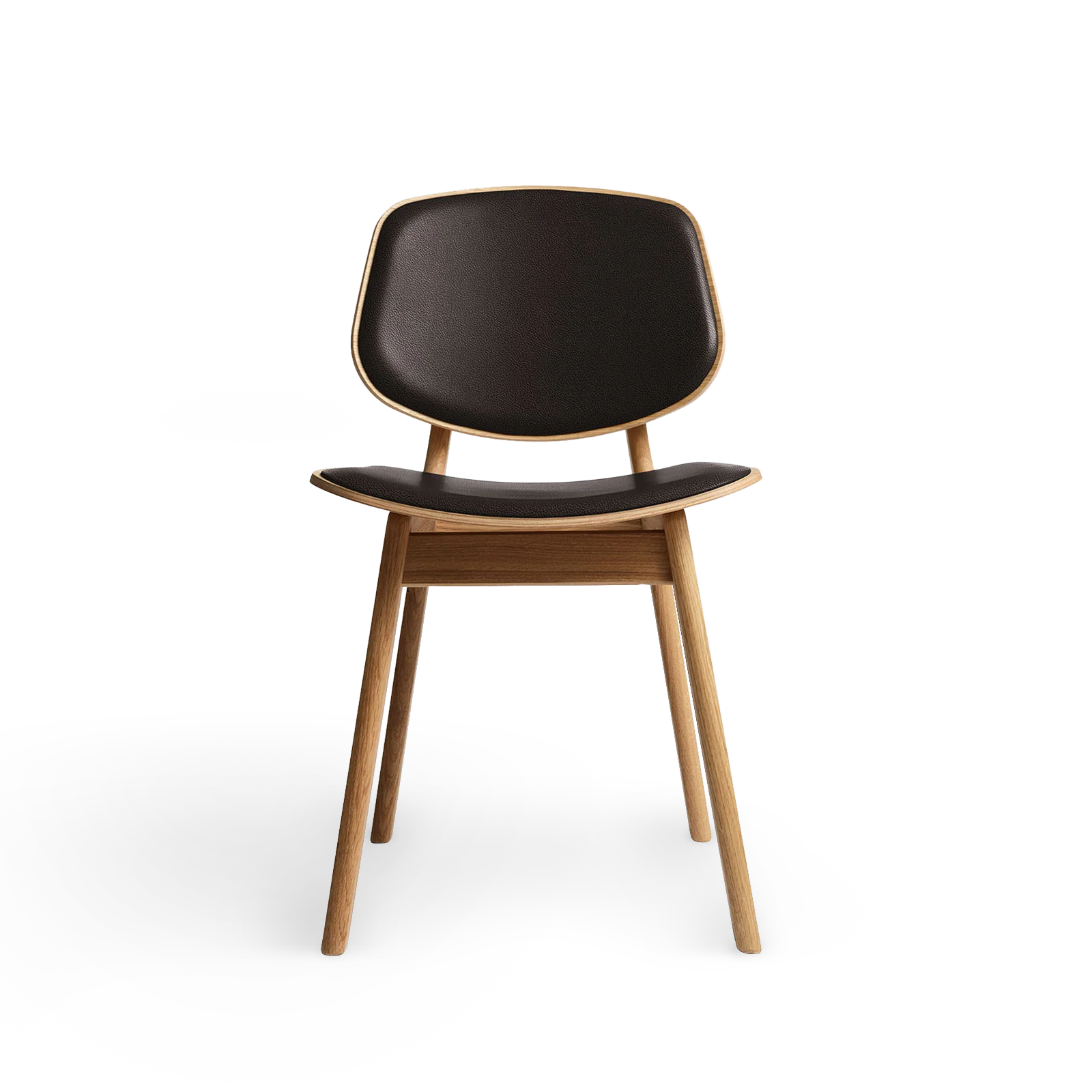 RO COLLECTION - Pandora Spisebordsstol, Oak/Standard Leather Dark Brown