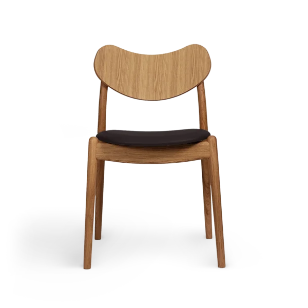 RO COLLECTION - Hybrid Spisebordsstol, Oak/Standard Leather Dark Brown