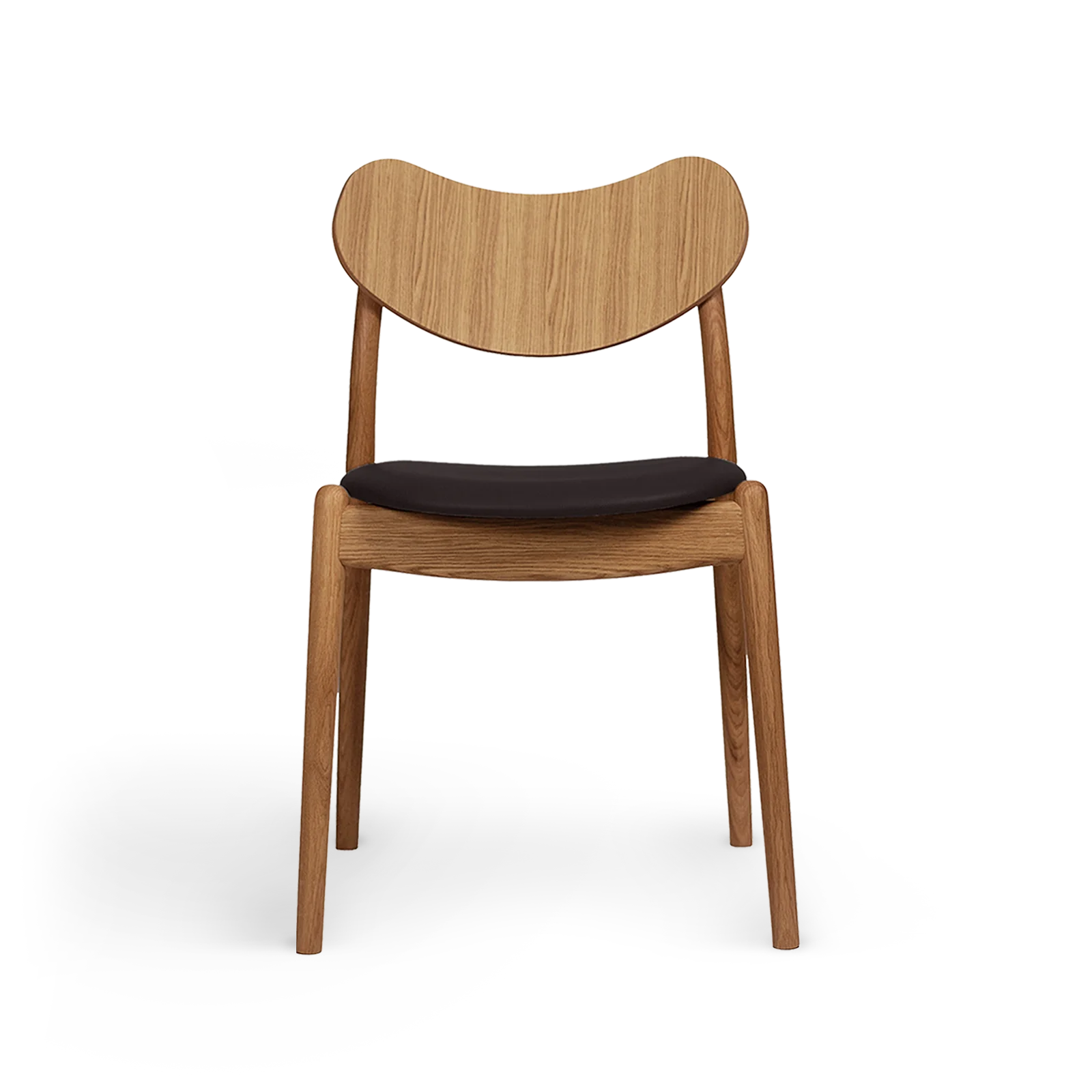 RO COLLECTION - Hybrid Spisebordsstol, Oak/Standard Leather Dark Brown
