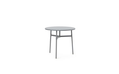 EN NORMANN COPENHAGEN - Union Bord Ø80 med en grå top og tre sorte metalben, isoleret på hvid baggrund.