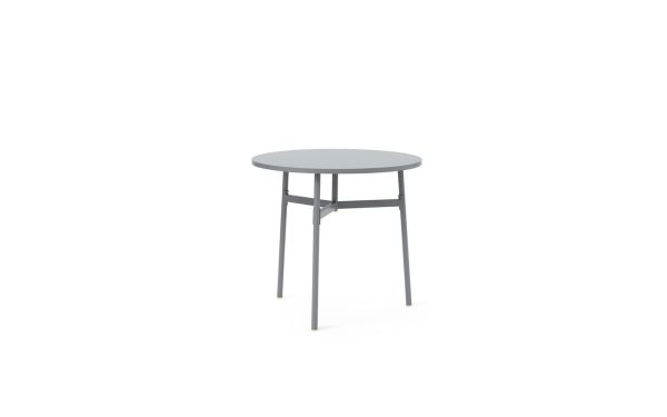 EN NORMANN COPENHAGEN - Union Bord Ø80 med en grå top og tre sorte metalben, isoleret på hvid baggrund.