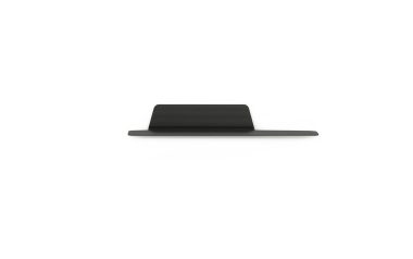 EN NORMANN COPENHAGEN - Jet Hylde 80 placeret på hvid baggrund set fra siden. Stigerøret har en flad, aflang base med en let skrånende platform til understøttelse af en bærbar computer.
