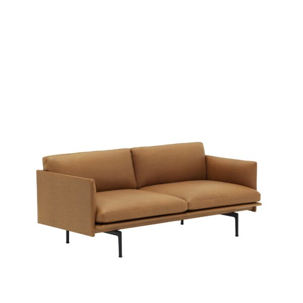 MUUTO - Outline Sofa 2-seater, Refine Leather Cognac/Black - Billede 2