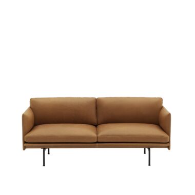 MUUTO - Outline Sofa 2-seater, Refine Leather Cognac/Black