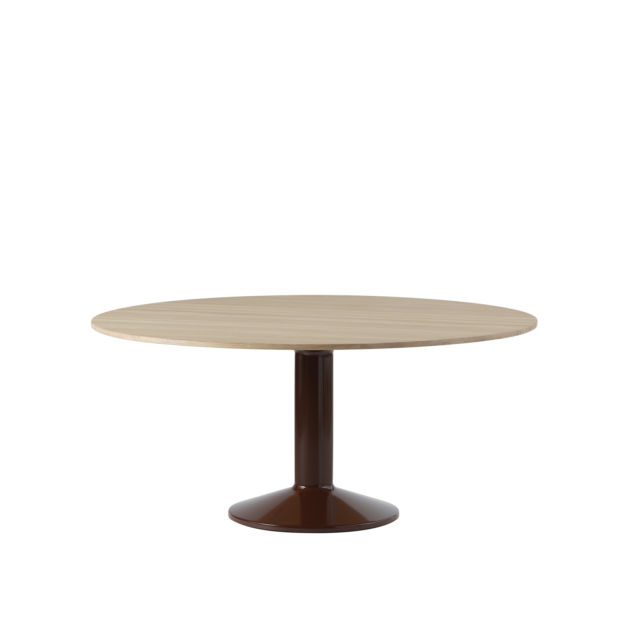 MUUTO - Midst Spisebord Ø160, Oiled Oak/Dark Red