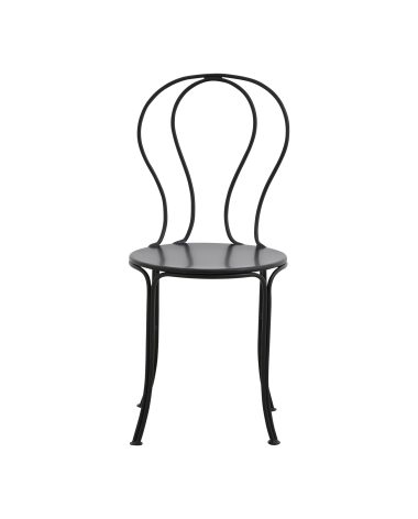 En NORDAL - Olivo Havestol med et elegant, dobbelt-loop bagsidedesign og en skinnende finish, isoleret på en hvid baggrund.