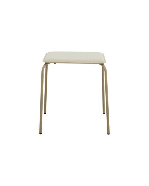 En enkel Nordal A/S ESA skammel - beige med fladt sæde og fire slanke ben, udstillet mod en almindelig hvid baggrund.