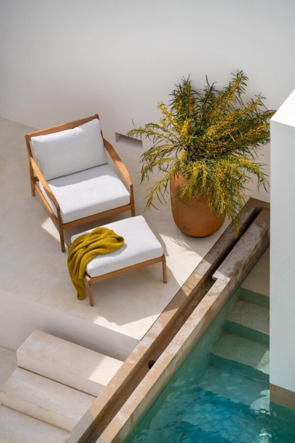 ETHNICRAFT - Jack Udendørs Loungestol, Off White - Billede 7