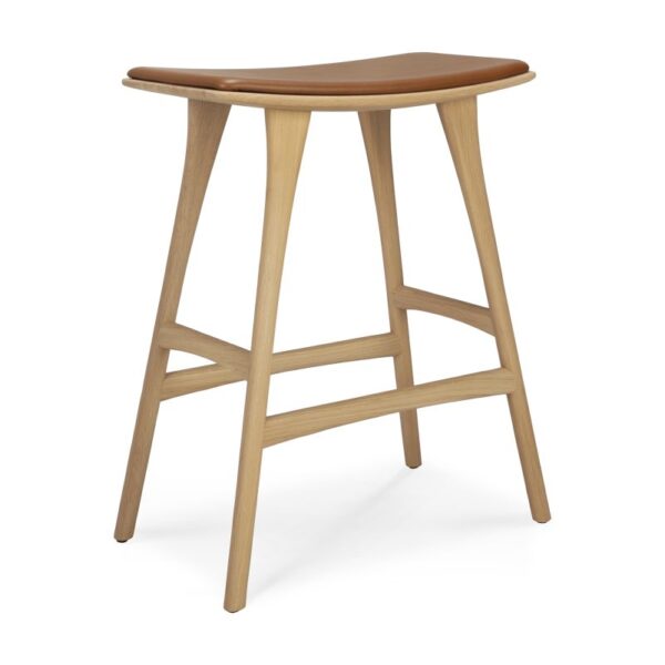 ETHNICRAFT - Osso Barstol H67, Cognac Læder - Billede 2