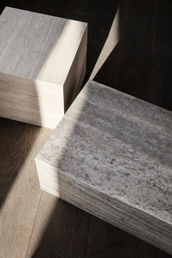 NORR11 - Cubism Sofabord 80X50, Silver Travertine - Billede 2