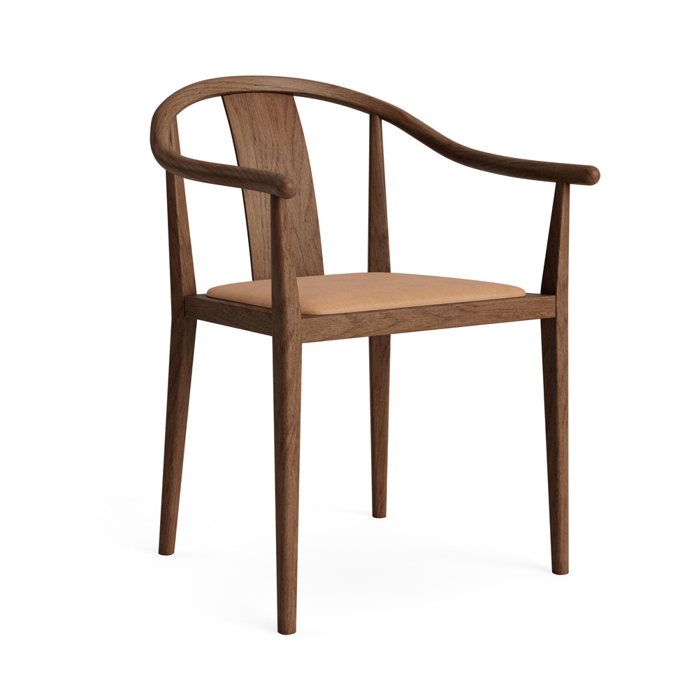 NORR11 - Shanghai Armchair, Dark Smoked/Dunes Camel