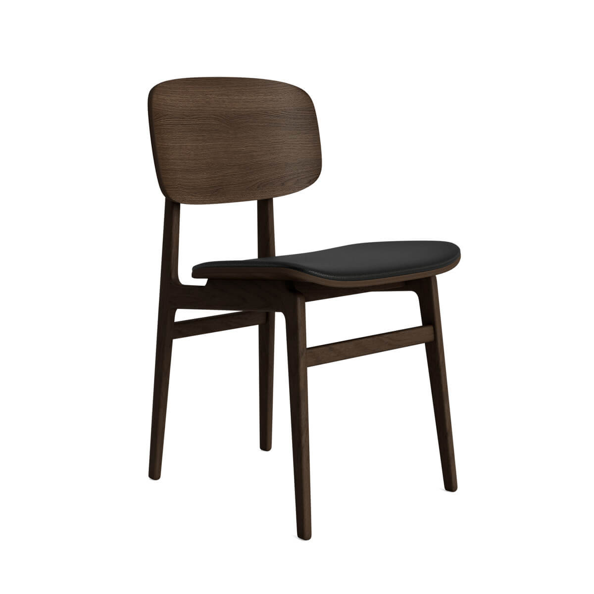 NORR11 - NY11 Spisebordsstol, Dark Smoked/Pitch Black