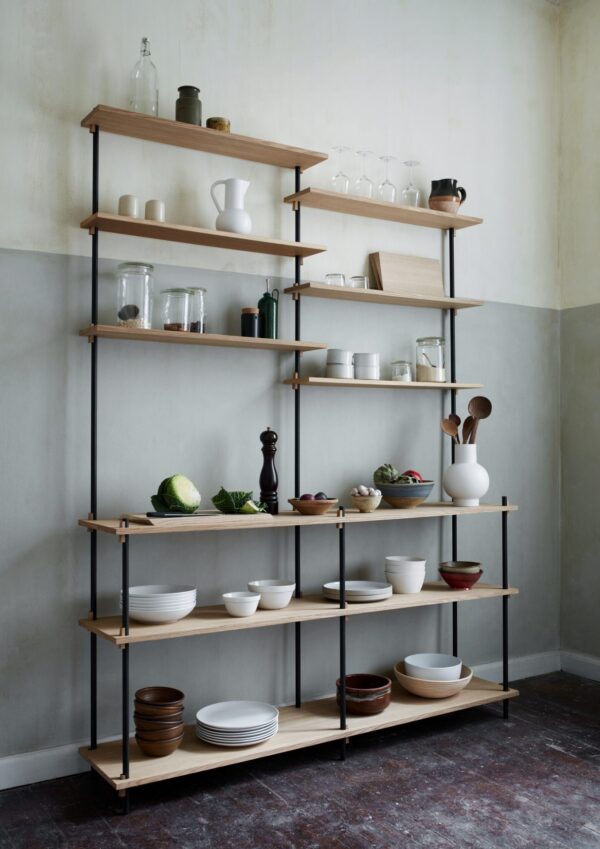MOEBE - Reolsystem S.200.2.I, Smoked Oak/Pine Green - Billede 2