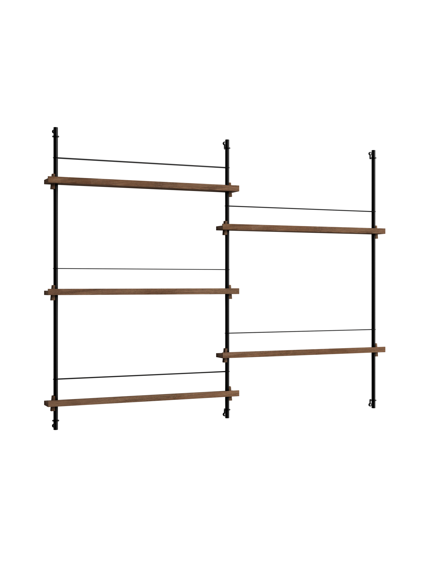MOEBE - Magasinreol MS.115.2, Smoked Oak/Sort