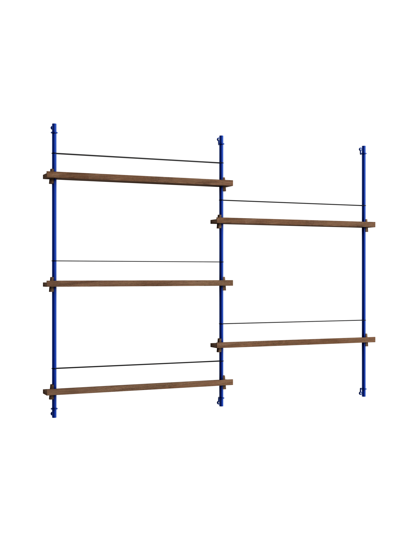 MOEBE - Magasinreol MS.115.2, Smoked Oak/Deep Blue