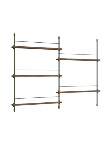 MOEBE - Magasinreol MS.115.2, Smoked Oak/Pine Green
