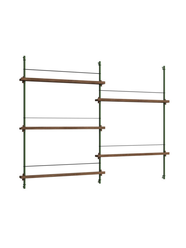 MOEBE - Magasinreol MS.115.2, Smoked Oak/Pine Green