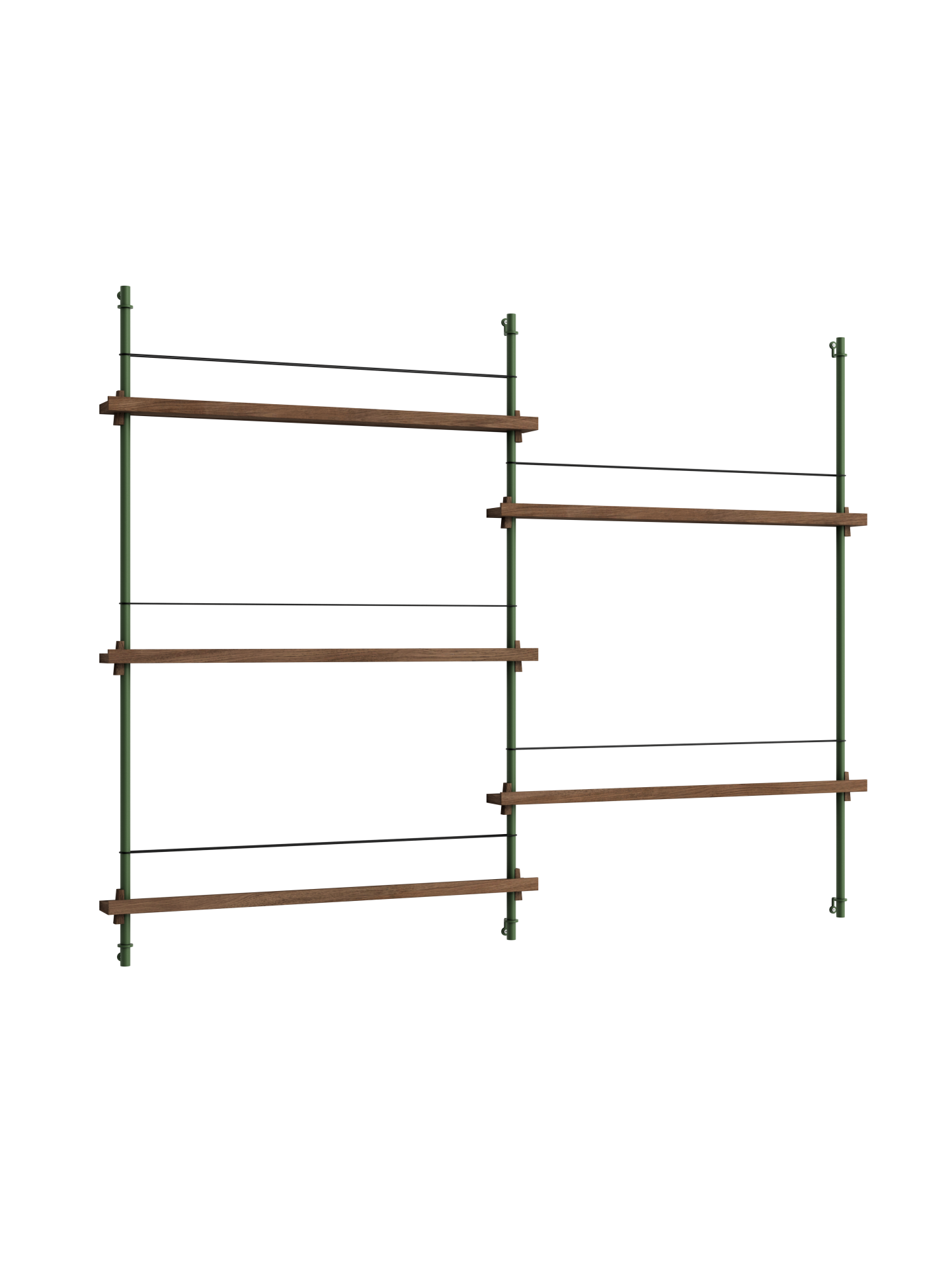 MOEBE - Magasinreol MS.115.2, Smoked Oak/Pine Green