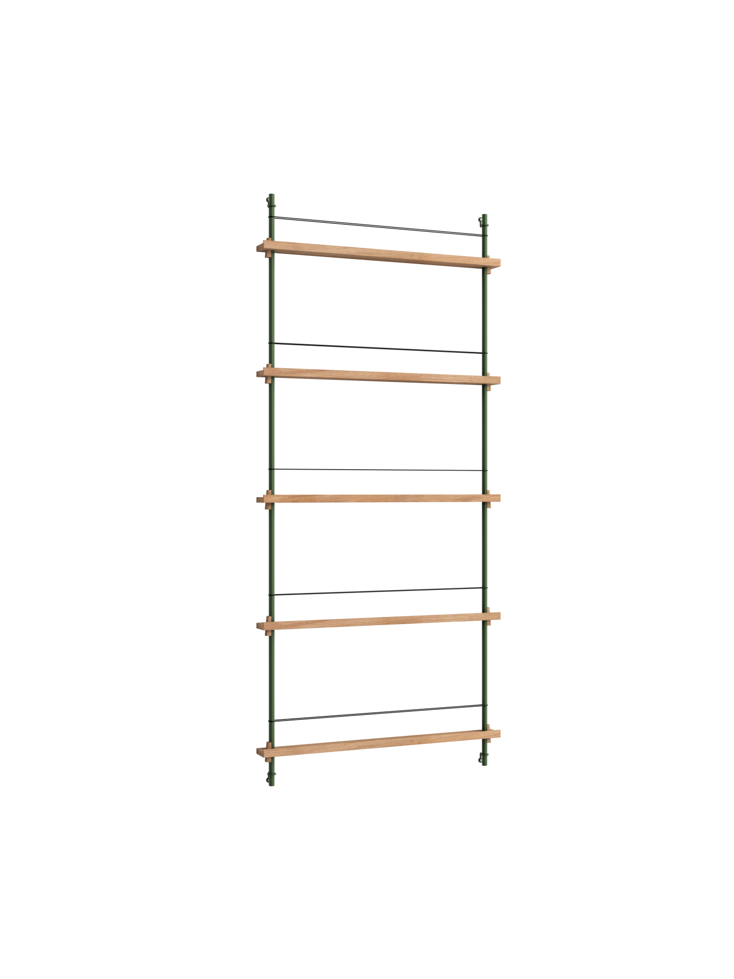 MOEBE - Magasinreol MS.180.1, Eg/Pine Green legs