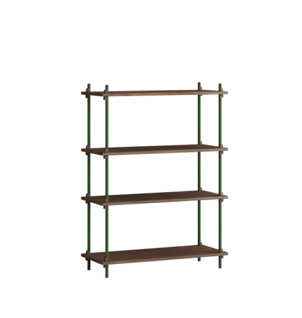 MOEBE - Reolsystem S.115.1.A, Smoked Oak/Pine Green