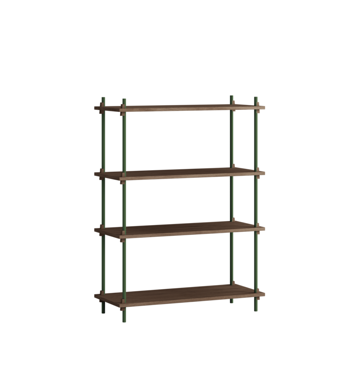 MOEBE - Reolsystem S.115.1.A, Smoked Oak/Pine Green