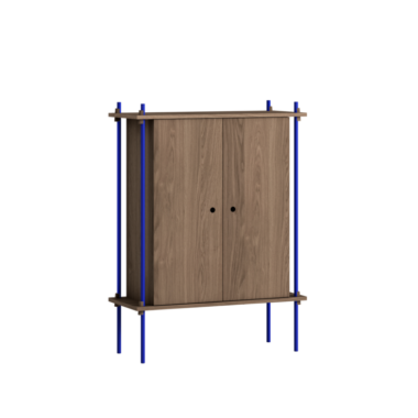 MOEBE - Reolsystem S.115.1.C, Smoked Oak/Deep Blue