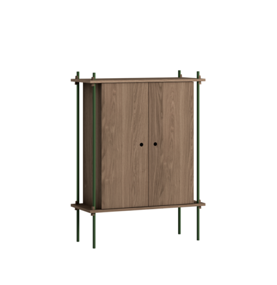 MOEBE - Reolsystem S.115.1.C, Smoked Oak/Pine Green