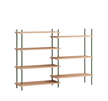 MOEBE - Reolsystem S.115.2.A, Eg/Pine Green