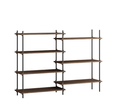 MOEBE - Reolsystem S.115.2.A, Smoked Oak/Sort